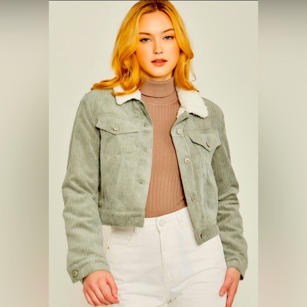 Corduroy Sherpa Lined Jacket